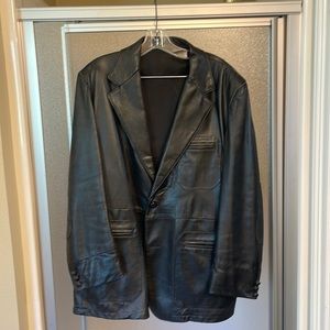 Vintage Leather Jacket - William Barry - Black Leather - Size 46 -Made in USA